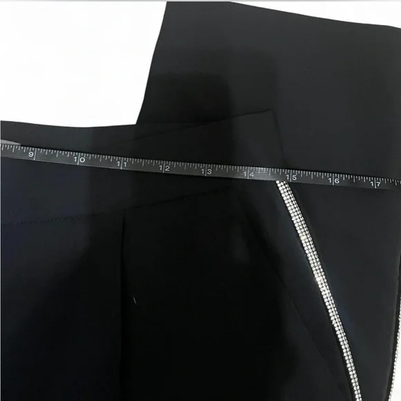 Kate & Mallory Elegant Black Trousers With Rhinestone Embellishments- Small - Picture 3 of 7